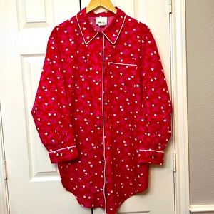 Lane Bryant Long Sleeve Night Shirt with Hearts Size 14/16